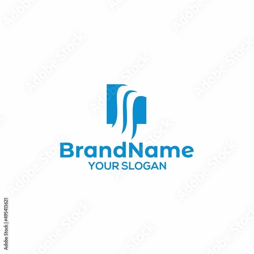 F Waterfall Square Logo Design