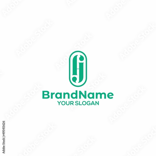 HJ logo letter monogram design Vector