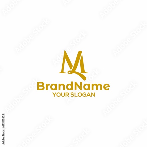 ML logo letter monogram design Vector