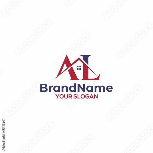 A and L Real Roof Window Logo Design Vector