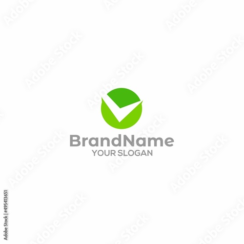 Green Circle Checklist Logo Design Vector