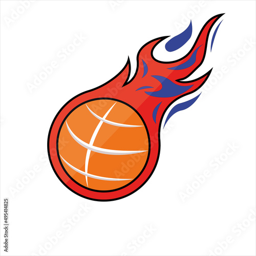 Basketball fireball. Vector illustration