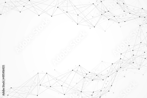 Abstract plexus background with connected lines and dots. Wave flow. Plexus geometric effect Big data with compounds. Lines plexus  minimal array. Digital data visualization  illustration