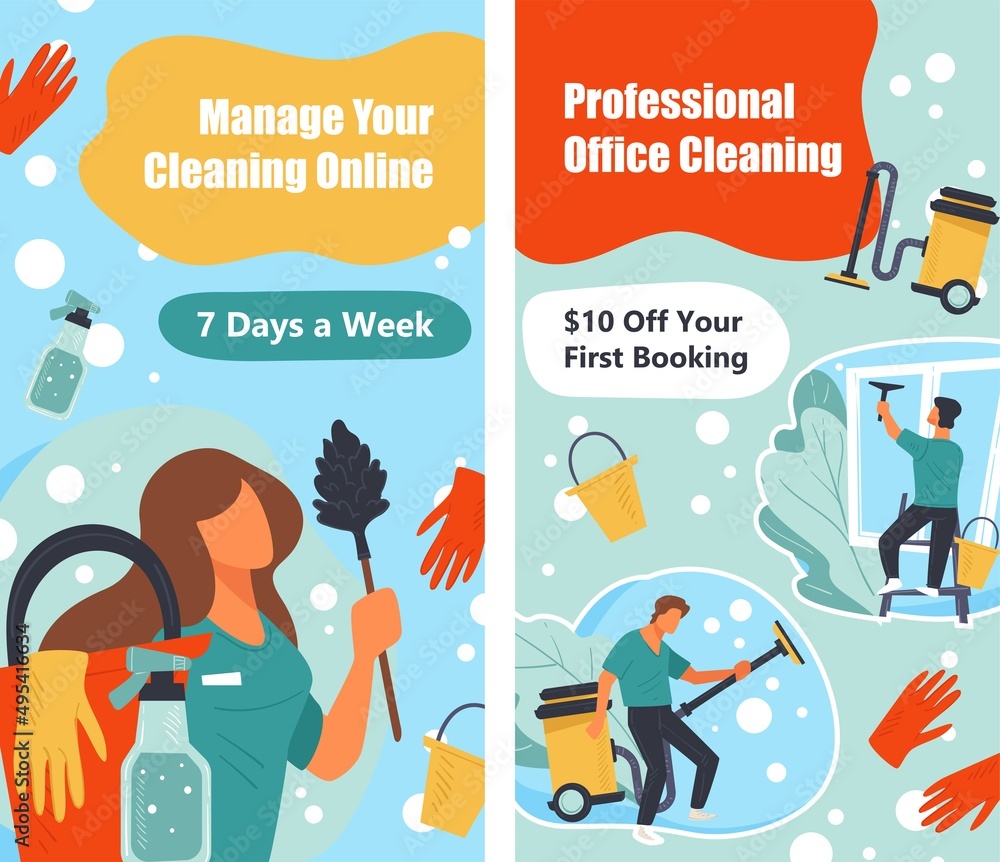 Fototapeta premium Manage your cleaning online, professional service