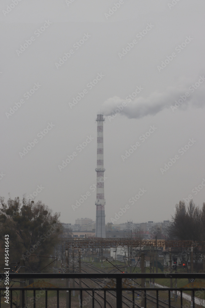 Fototapeta premium Environmental pollution in the city.