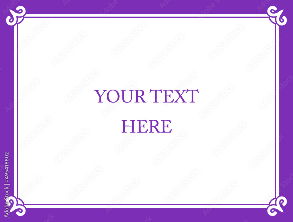 Purple pink vector horizontal background with beautiful border frame. Gender reveal party invitation card or cosmetics package label design. Copy space for your text Purple pink vector horizontal background with beautiful border frame. Gender reveal party invitation card or cosmetics package label design. Copy space for your text