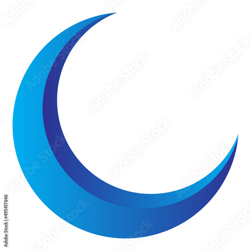 moon abstract background with blue wave