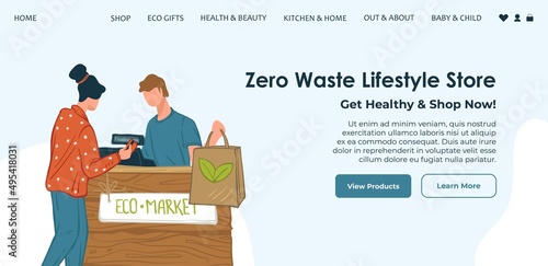 Zero waste lifestyle store, eco market shop web