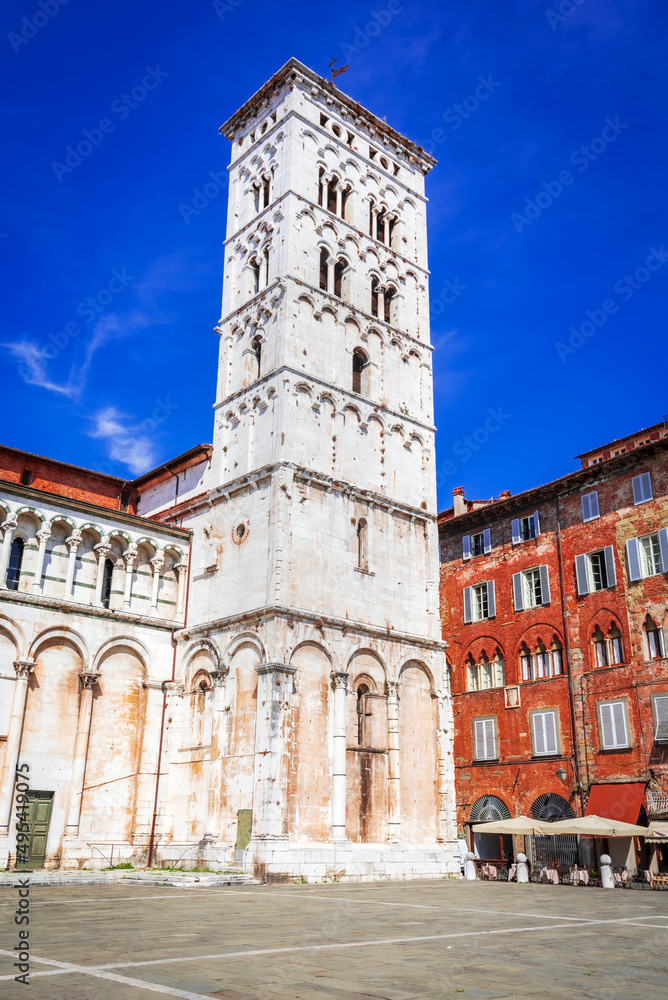 Lucca, Italy - Tower of Chiesa di San Michele, Tuscany scenic