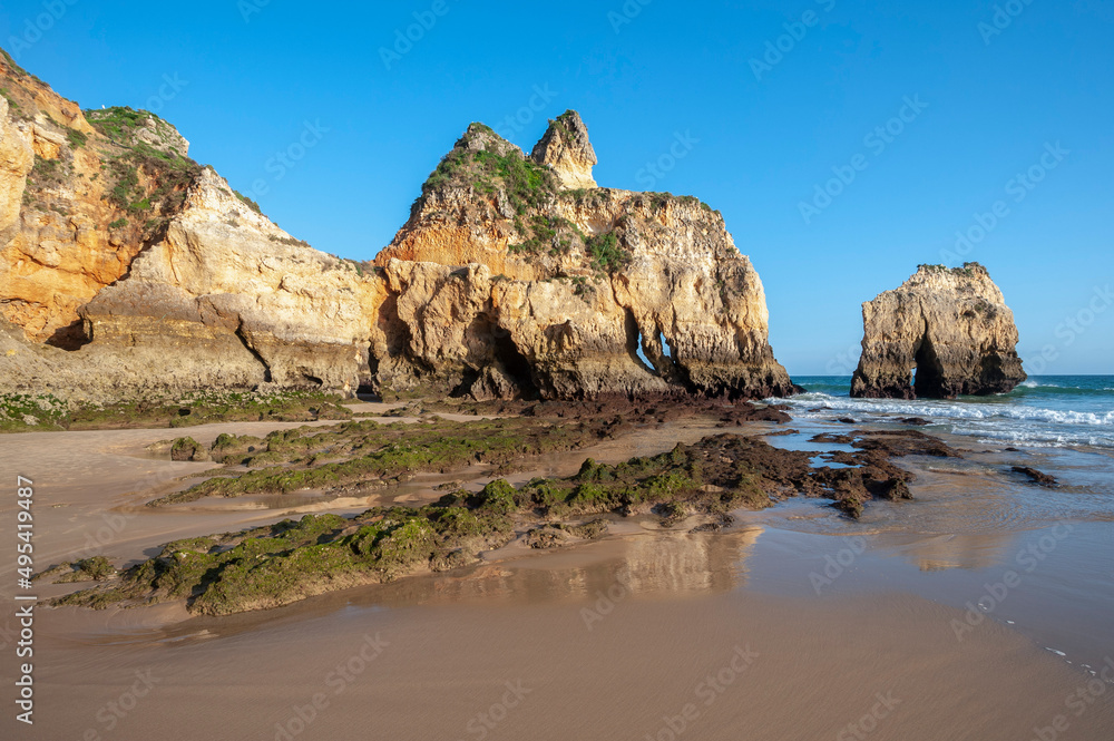 Praia dos Tres Irmaos in the Algarve in Portugal Praia dos Tres Irmaos in the Algarve in Portugal