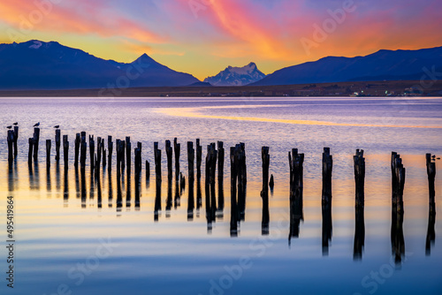 Puerto Natales, Chile - Pacific Ocean and Andes of South America photo