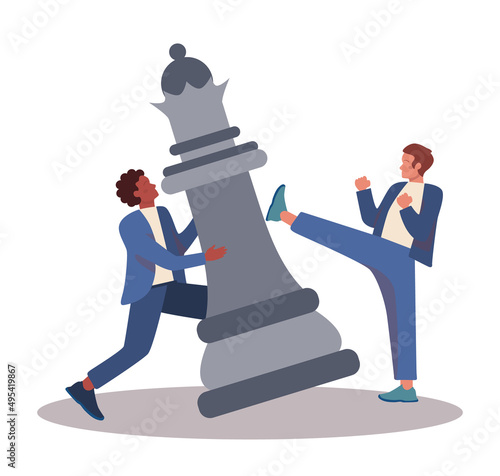 Negotiation concept. Opposite opinions, directions, interests and points