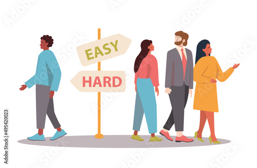 Uniqueness and individuality concept. Character standing out