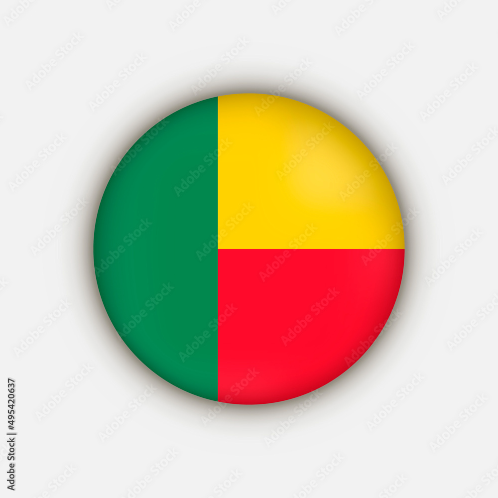 Fototapeta premium Country Benin. Benin flag. Vector illustration.