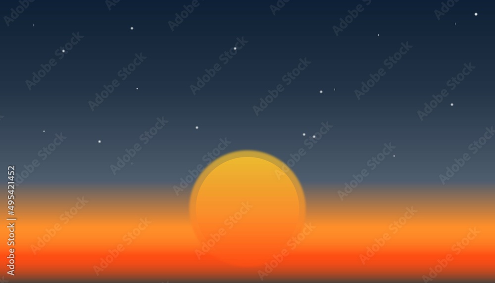 Fototapeta premium Sunset with stars