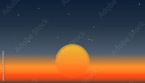 Fototapeta Naklejka Na Ścianę i Meble -  Sunset with stars