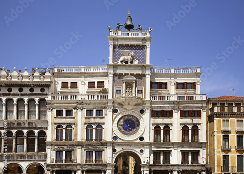 Obraz na płótnie Clock tower of St. Mark at square of St. Mark in Venice. Region Veneto. Italy w salonie