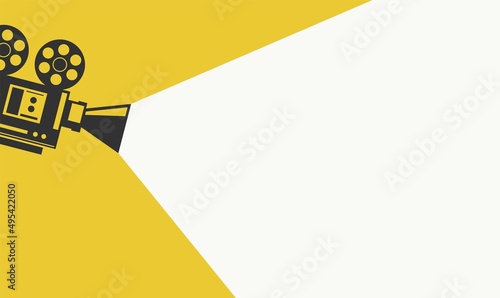 Movie time poster. Cartoon vector illustration. Cinema motion picture. vector