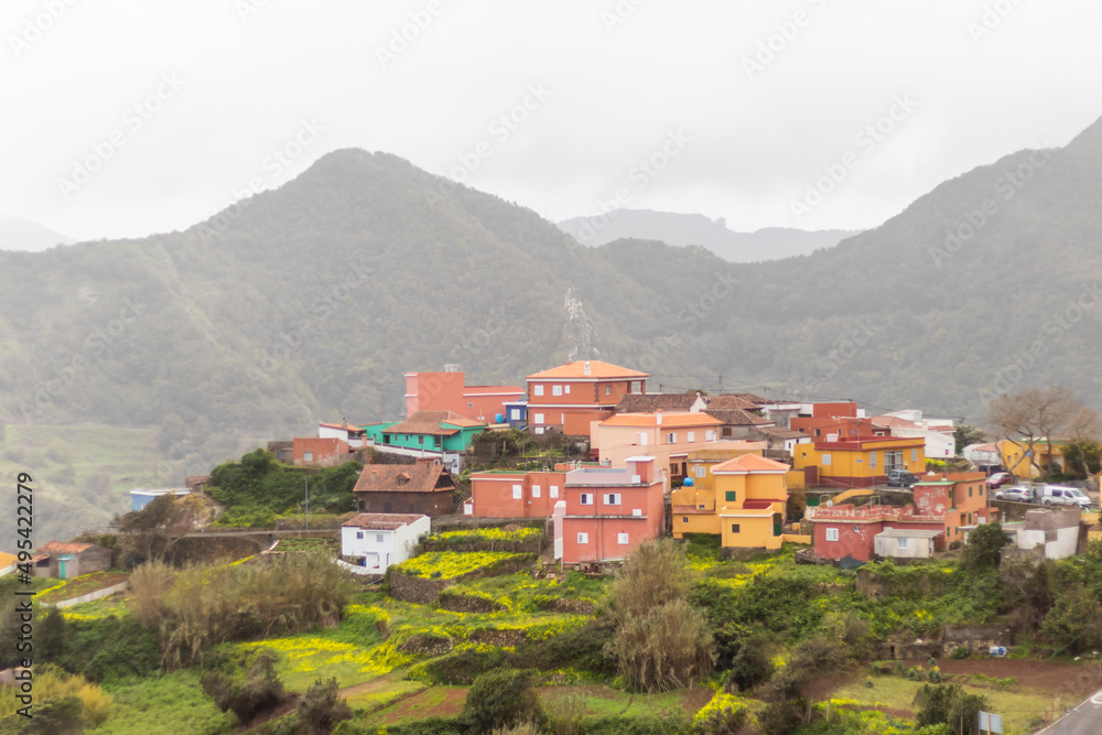 Picturesque and colorful Village of Las Carboneras in Anaga Rural park, Tenerife, Canary Islands, Spain
