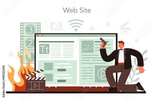 Stuntman online service or platform. Actor performing dangerous