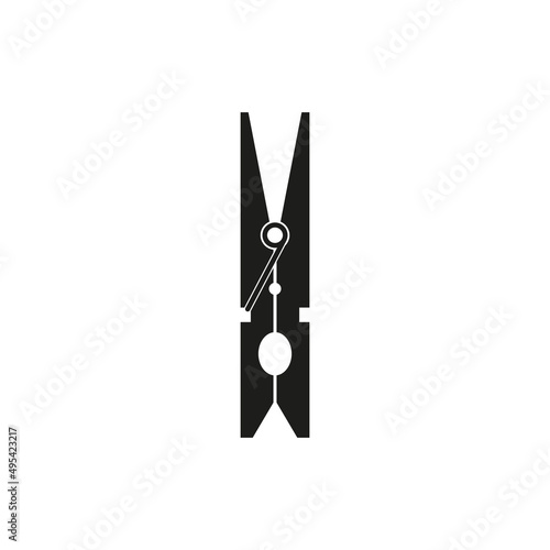 The clothespin icon. Simple flat vector illustration on a white background