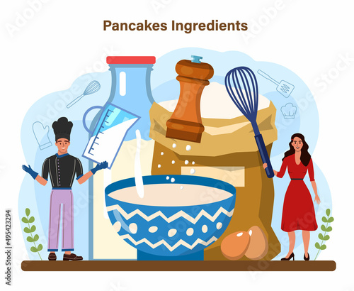 Pancake. Tasty pancake for breakfast with berry and maple syrup