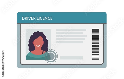 Driver licence icon. Driver id card vector license. Driver identity photo.
