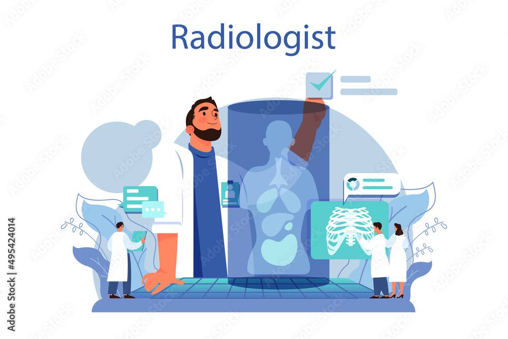 Radiology concept. Idea of health care and disease diagnosis. X-ray,