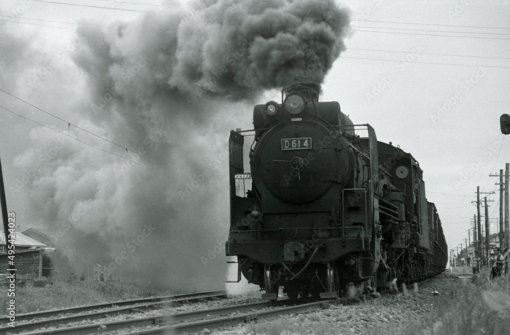 蒸気機関車 D61 4号機 北海道留萌本線 1970年 Stock Foto Adobe Stock