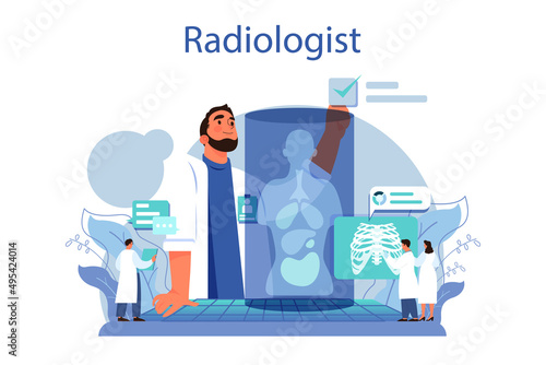 Radiology concept. Idea of health care and disease diagnosis. X-ray,