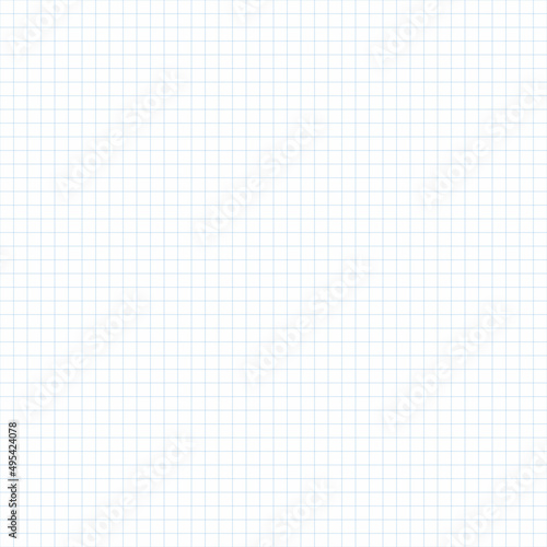 Vector illustration graph paper grid isolated on white background. Grid square graph line texture. Seamless square pattern. Blue graph paper grid template. 