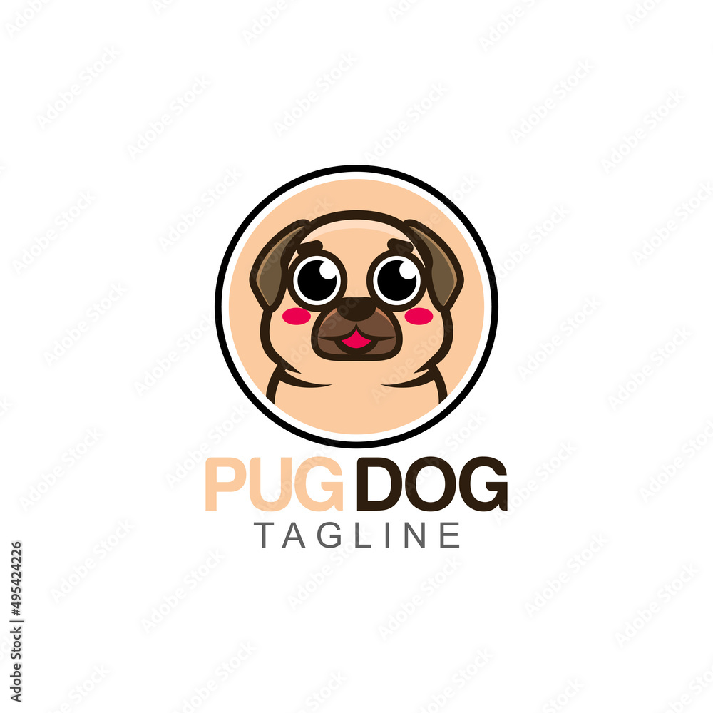 pug dog company logo vector illustration pug dog company logo vector illustration