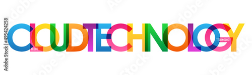 CLOUD TECHNOLOGY colorful vector typography banner