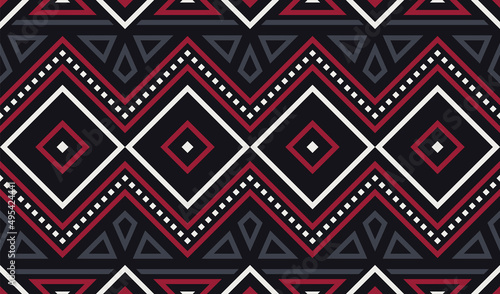 Tribal Seamless Pattern. Ethnic Geometric Vector Background. Aztec or Inca Style