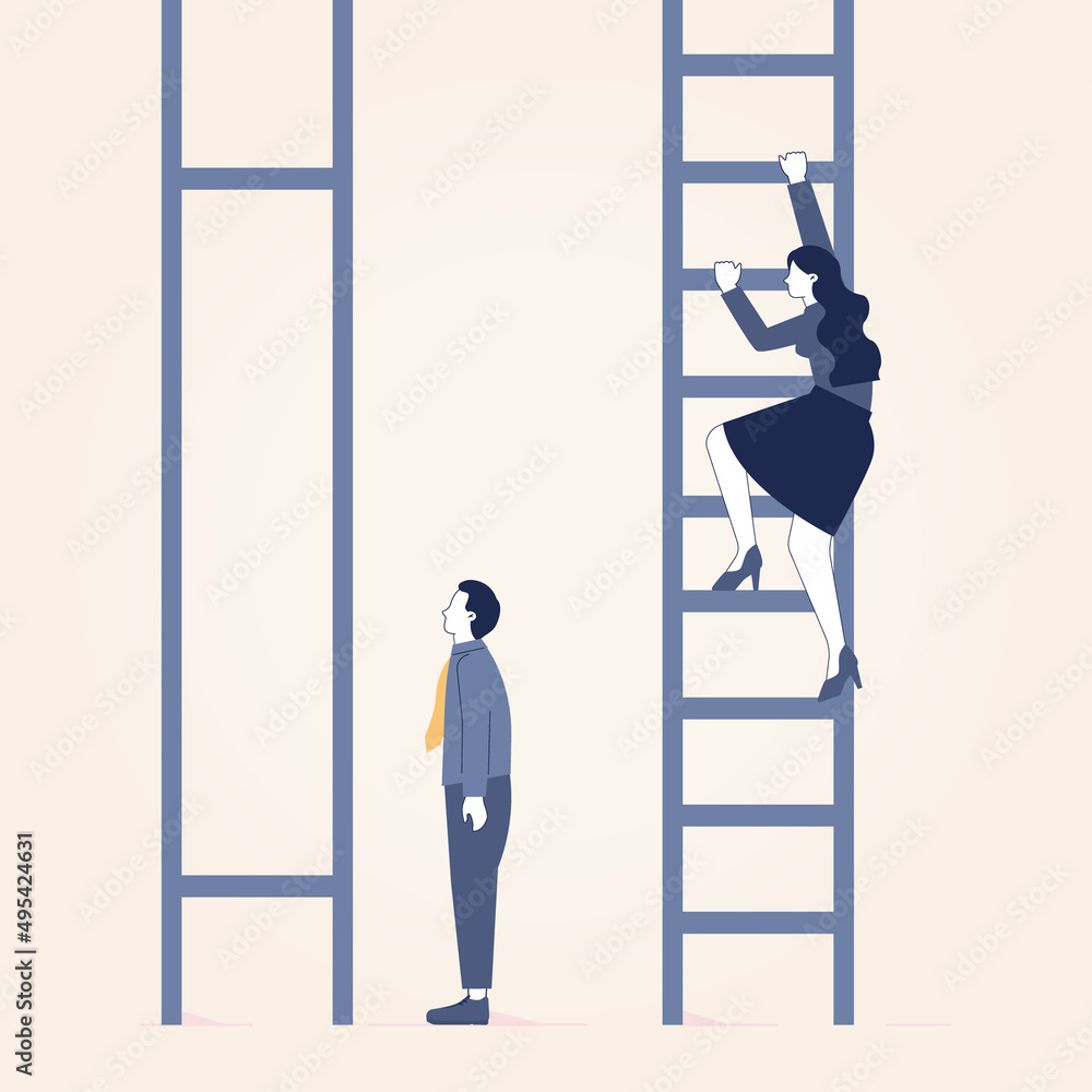 Gender inequality concept. Bias and sexism in workplace or social Gender inequality concept. Bias and sexism in workplace or social