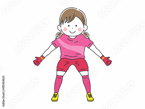 ゴールキーパーの女性のイラスト