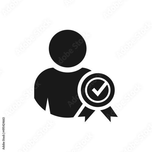 Certified person vector icon isolated on white background