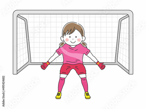 ゴールキーパーの女性のイラスト