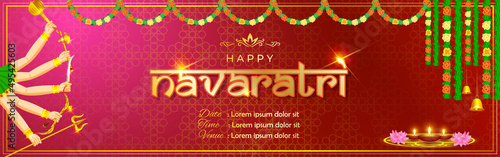 Illustration of Happy Durga Puja Subh Navratri