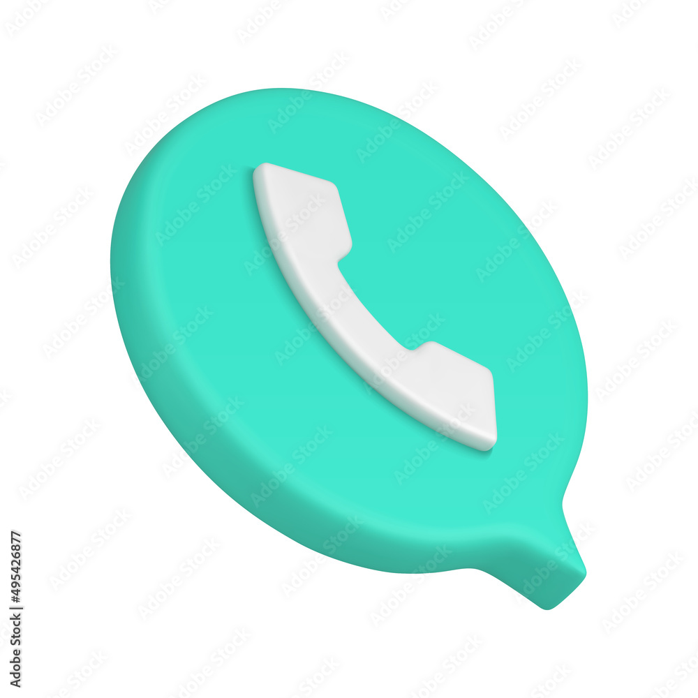 Green handset quick tips voice call center customer support realistic 3d icon isometric vector Green handset quick tips voice call center customer support realistic 3d icon isometric vector