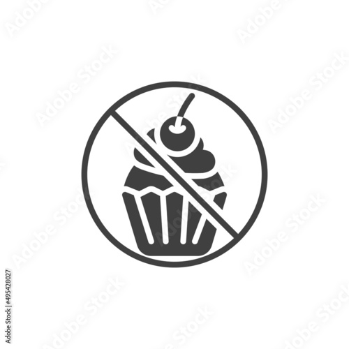 No sweets vector icon