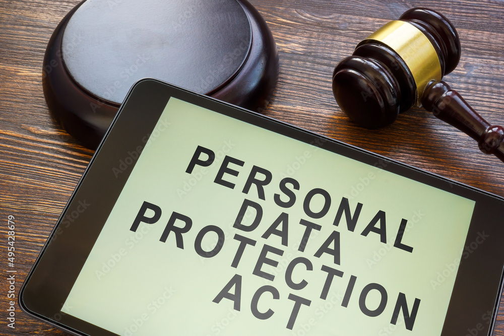 The Personal Data Protection Act PDPA sign on the screen and gavel.
