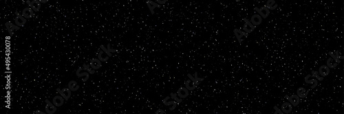 Panorama black starry night sky. Vector