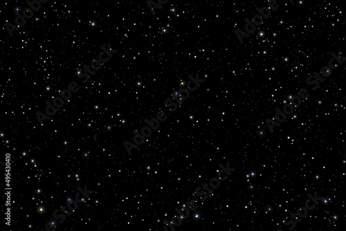 Scattering of luminous stars on the night black sky. Vector