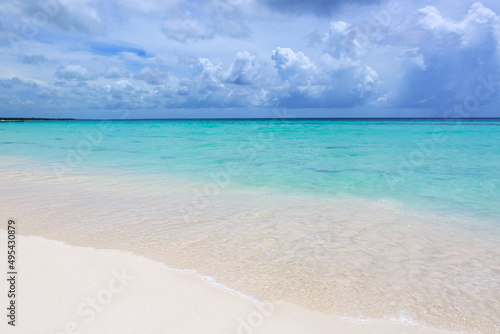 Travel background with clouds sky and Caribbean sea. © Swetlana Wall