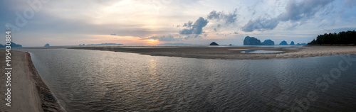 Sunset on the beach over Andaman Sea, Southern Thailand