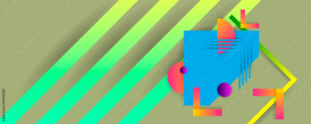 Bright juicy colors background with geometric elements, lines and dots for text, universal design, banner concept Bright juicy colors background with geometric elements, lines and dots for text, universal design, banner concept