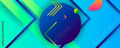 Bright juicy colors background with geometric elements, lines and dots for text, universal design, banner concept