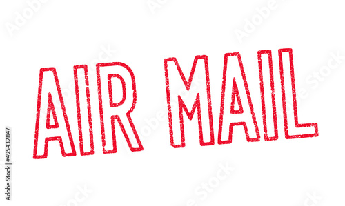 Vector illustration of the word Air Mail in red ink stamp