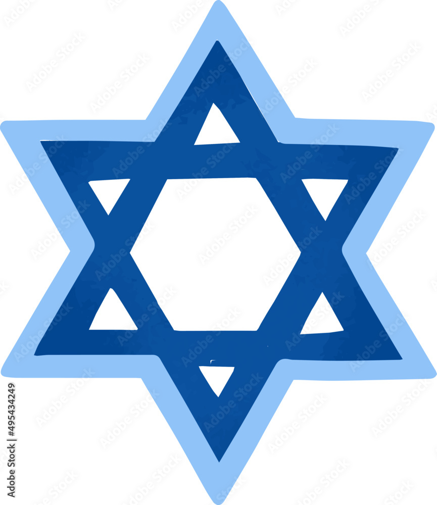 Star of David Colored Illustration Star of David Colored Illustration